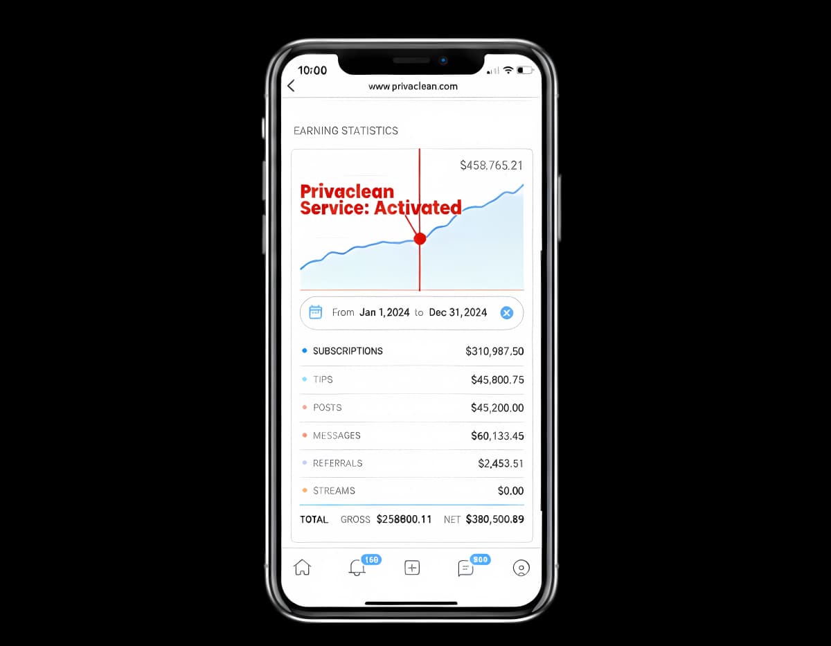 Privaclean Earnings Interface